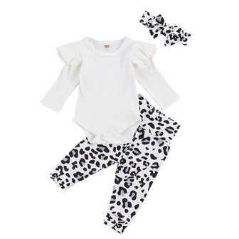 Baby 3-delig Kledingset Leopard White