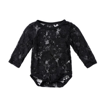 Baby Romper Rose Lace Black