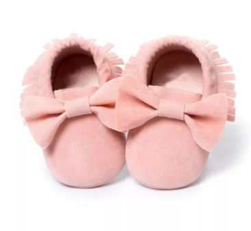 Baby Mocassin Ribbon Pink