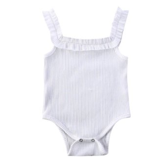 Baby Romper Mouwloos Wit 
