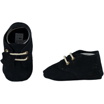 XQ Leather Little Shoes Stars Navy