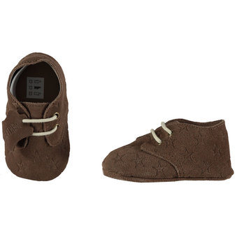 XQ Leather Little Shoes Stars Brown