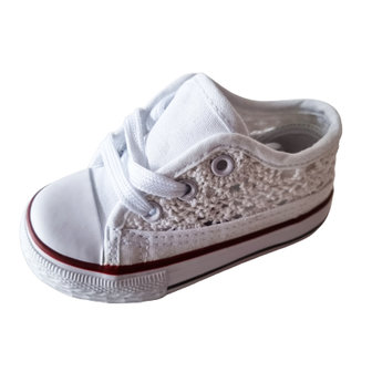 Kinder Sneakers Broderie Wit 