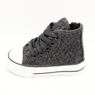Kinder Gympen Glitter Black