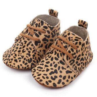 Leren Baby Mocassin Luipaard