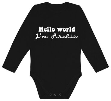 Babyromper Lange mouwen Hello World!