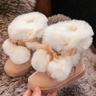 Rock and Joy Mini Snowboots Pompon Beige 