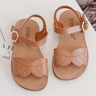 Leren kindersandalen bruin