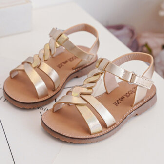 Kindersandalen meisjes goud parelmoer