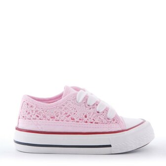 Kinder Sneakers Broderie Roze