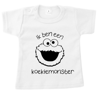 Gepersonaliseerd Baby T-Shirt Koekie Monster
