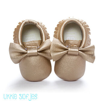 Baby Mocassin Ribbon Gold