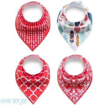 Baby Slabbetjes Bandana Rood