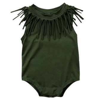 Baby Romper Groen met franjes