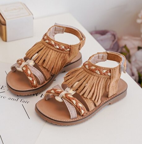 Kindersandalen boho bruin
