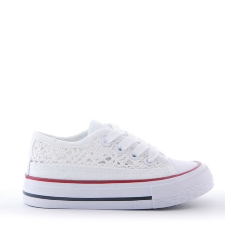 Kinder Sneakers Broderie Wit 