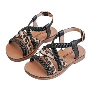 Kindersandalen Leopard Black