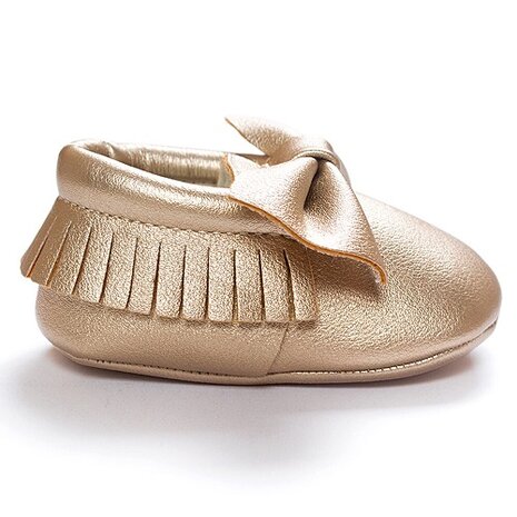 Baby Mocassin Ribbon Gold