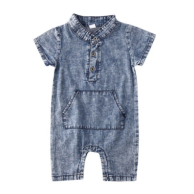 Baby Romper Denim Blue Maat 70