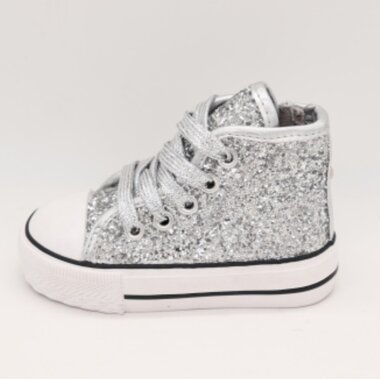 Kinder Gympen Glitter Silver Maat 21&23