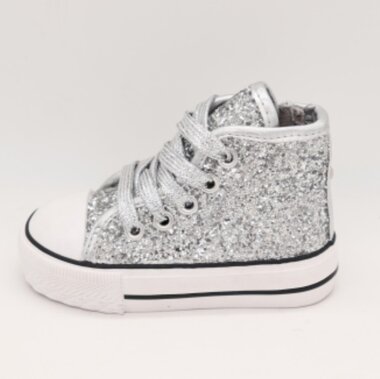 Kinder Gympen Glitter Silver Maat 22