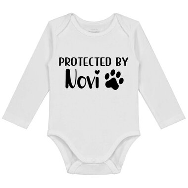 Custom Babyromper lange mouwen Protected By