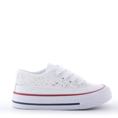 Kinder Sneakers Broderie Wit Maat 22