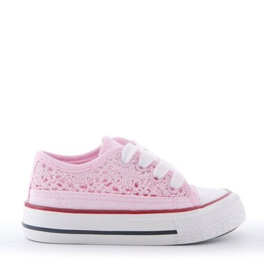 Kinder Sneakers Broderie Roze Maat 20-24