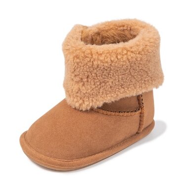 Baby Laarsjes Fluffy Brown Maat 20