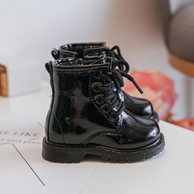 Kinderlaarzen Shiny Black Gevoerd Maat 19-24