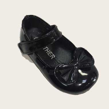Kinder Ballerina Bow Black Maat 20-23