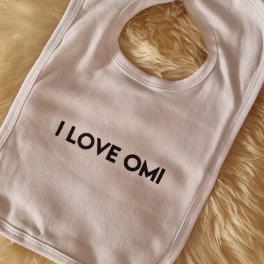 Custom Baby Slabbetje I love Omi