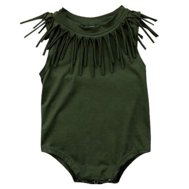 Baby Romper Fringe Groen Maat 70-90