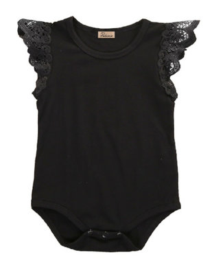 Baby Romper Lace Zwart Maat 70&80