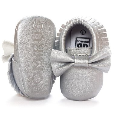 Baby Mocassin Ribbon Silver Maat 18&19