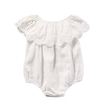 Baby Romper Broderie Creme Maat 70&80